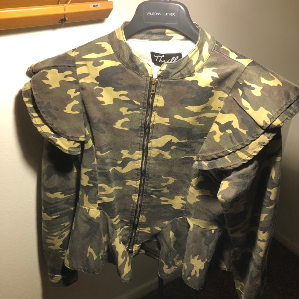 Camouflage Peplum Jacket